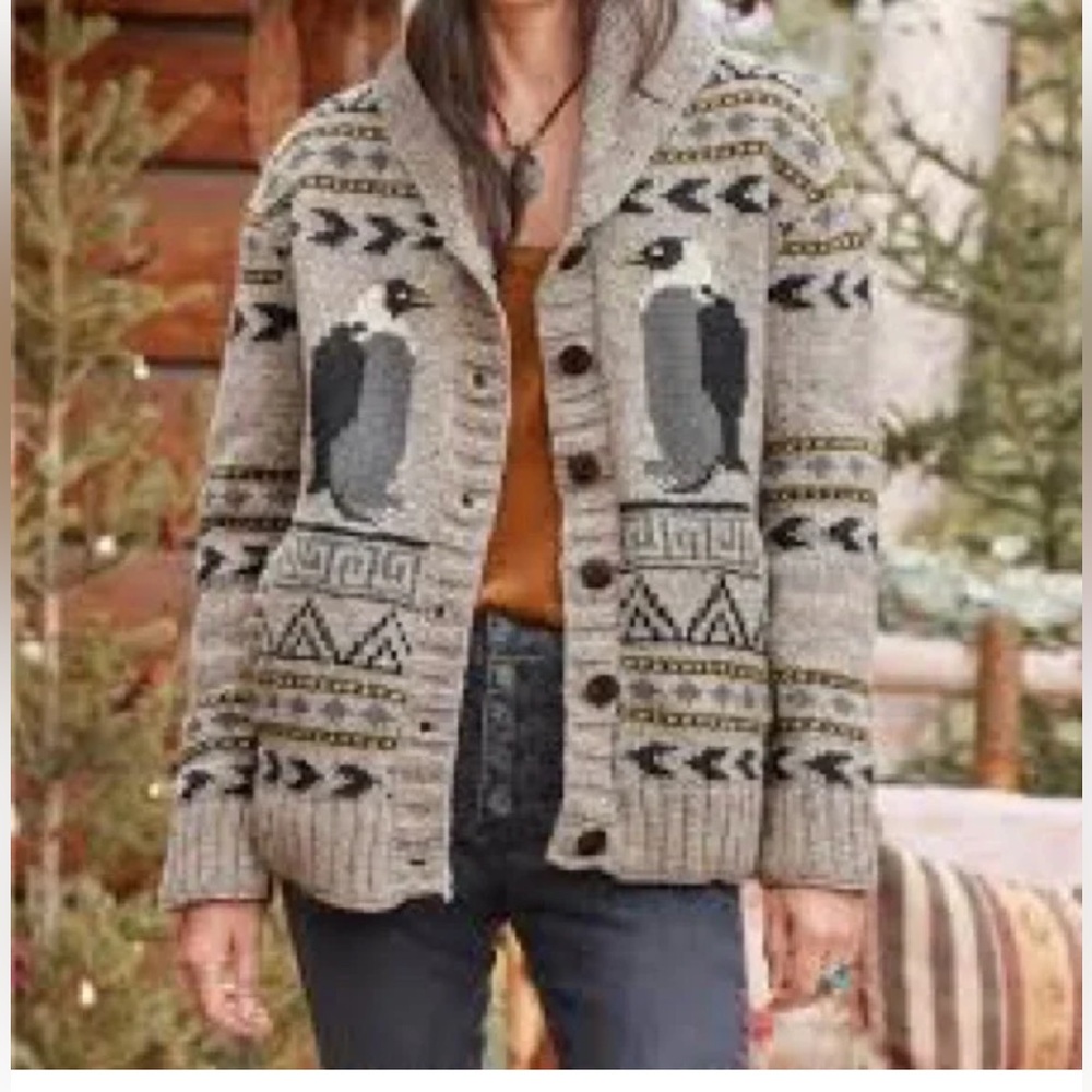 Cozy Gray Patterned Cardigan Sweater